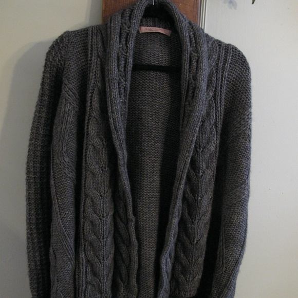 ELSAMANDA ANTHROPOLOGIE Cable Knit Cardigan M - Picture 3 of 14
